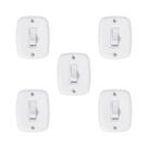 Conjunto de 5 Interruptores de 1 Tecla Simples com Placa 4x2