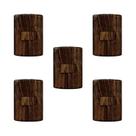 Conjunto de 5 Interruptores de 1 Tecla Simples, Modular, com Placa 4x2 e Suporte