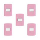 Conjunto de 5 Interruptores de 1 Tecla Simples, Modular, com Placa 4x2 e Suporte