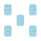 Conjunto de 5 Interruptores de 2 Teclas Simples com Placa 4x2