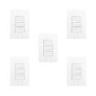 Conjunto de 5 Interruptores de 3 Teclas Simples com Placa 4x2