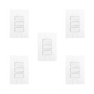 Conjunto de 5 Interruptores de 3 Teclas Simples com Placa 4x2