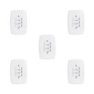 Conjunto de 5 Interruptores de 3 Teclas Simples com Placa 4x2