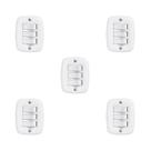 Conjunto de 5 Interruptores de 3 Teclas Simples com Placa de Sobrepor Conjunto de 5 Interruptores de 3 Teclas Simples com Placa de Sobrepor