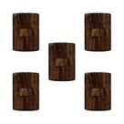 Conjunto de 5 Interruptores Simples 1 Tecla Modular 4x2 Pluzie Marrom