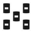 Conjunto de 5 Interruptores Simples 1 Tecla Modular com Placa 4x2 Pluzie Preto/Branco Conjunto de 5 Interruptores Simples 1 Tecla Modular com Placa 4x2 Pluzie Preto/Branco