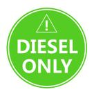 Conjunto de 5 pacotes Sticker Sign Diesel Only para caminhões e máquinas