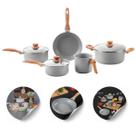 Conjunto De 5 Panelas Gris Brinox Ceramic Life Easy Cinza Conjunto De 5 Panelas Gris Brinox Ceramic Life Easy Cinza
