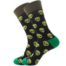 Conjunto de 5 pares de meias Cotton Crew Alien Pattern para adultos Conjunto de 5 pares de meias Cotton Crew Alien Pattern para adultos