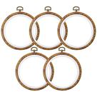 Conjunto de 5 peças com argolas de bordado, guofa, 12,7 cm, ponto cruz redondo