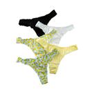 Conjunto De 5 Peças De Calcinhas Femininas Com Estampa De Frutas Mistas, Em Algodão Puro, Com