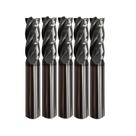 Conjunto de 5 peças de fresa quadrada de metal duro de 5/16" para aços HRC 55