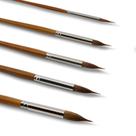 Conjunto de 5 pincéis de aquarela Pincéis extra longos com detalhes em pontas de agulha com forro de duas camadas, mistura sintética e sabel para trabalhos em linhas finas Perfeitos para ferramentas de pintura em aquarela, guache e acrílico de qualidade artística