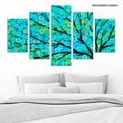 Conjunto de 5 placas Decorativas em MDF 6mm Abstrato Arvore Vida