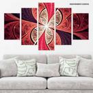 Conjunto de 5 placas Decorativas em MDF 6mm Abstrato Rose