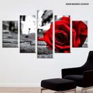 Conjunto de 5 placas Decorativas em MDF 6mm Red Rosa
