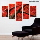 Conjunto de 5 placas Decorativas em MDF 6mm Tree Red