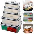 Conjunto De 5 Potes Herméticos De Plástico Retangular Com Tampa De Vedação Top Conjunto De 5 Potes Herméticos De Plástico Retangular Com Tampa De Vedação Top