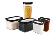 Conjunto de 5 Potes Herméticos Helsim para Mantimentos Conjunto de 5 Potes Herméticos Helsim para Mantimentos