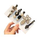 Conjunto De 5 Presilhas De Cabelo Femininas Com Pérolas, Presilha Lateral De Designer, Acessório De