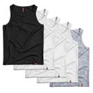 Conjunto de 5 Regatas Básicas Masculinas em Algodão
