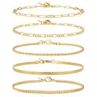 Conjunto de 5 Tornozeleiras Impermeáveis Douradas AOZEL Conjunto de 5 Tornozeleiras Impermeáveis Douradas AOZEL