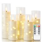 Conjunto de 5 velas LED sem chama Homemory com controle remoto e temporizador
