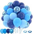 Conjunto de 50 Balões de Látex Patimate Azul 30cm - Decoração de Festa