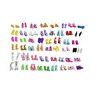 Conjunto De 50 Pares De Sapatos Para Bonecas Em Cores Variadas, Botas De Salto Alto E Sapatos Planos
