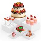 Conjunto de 6 acrílicos brancos Food Display Risers CHONOVO Buffet