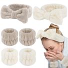 Conjunto de 6 Bandanas e Pulseiras de Spa WHAVEL para Lavagem Facial Conjunto de 6 Bandanas e Pulseiras de Spa WHAVEL para Lavagem Facial