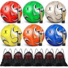 Conjunto de 6 bolas de futebol Ceenna, tamanho 5, com bombas e bolsas