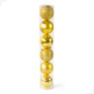 Conjunto de 6 Bolas Mistas Douradas de 8cm - Magizi