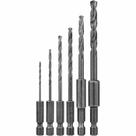 Conjunto de 6 Brocas Hexagonais DEWALT para Madeira, Metal e Plástico