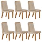 Conjunto de 6 Cadeiras Riviera com Tecido Linho