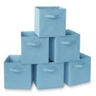 Conjunto de 6 caixas de armazenamento Casafield em tecido dobrável Cube Baby Blue Conjunto de 6 caixas de armazenamento Casafield em tecido dobrável Cube Baby Blue