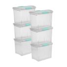 Conjunto de 6 Caixas Organizadoras Transparentes Grandes Sterilite 39x25x29 cm