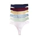 Conjunto De 6 Calcinhas G-String De Algodão Com Cintura Baixa Para Mulheres, Tamanhos S-XL, Cores Conjunto De 6 Calcinhas G-String De Algodão Com Cintura Baixa Para Mulheres, Tamanhos S-XL, Cores