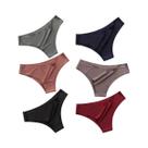 Conjunto De 6 Calcinhas Ultrafinas Sem Costura Em Seda Gelada Para Mulheres, G-string De Cintura Conjunto De 6 Calcinhas Ultrafinas Sem Costura Em Seda Gelada Para Mulheres, G-string De Cintura