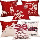 Conjunto de 6 capas de almofada de decoração de casa de decoração de Natal para decoração de casa