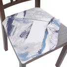 Conjunto de 6 capas de assento de cadeira SearchI Stretch impressas em azul/branco
