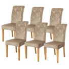 Conjunto de 6 capas de cadeira de jantar FORCHEER, bege, elástico