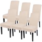 Conjunto de 6 capas para cadeiras de sala de jantar Searchi Beige-Yellow