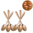 Conjunto de 6 Colheres de Sobremesa Rosê em Aço Inox