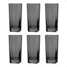 Conjunto De 6 Copos 320ml Texas Cinza Quadrado Chique