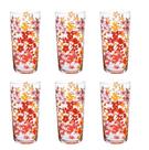 Conjunto de 6 Copos de Cristal Long Drink 450 Ml Ginga Floral