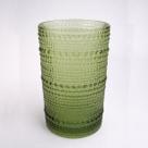 Conjunto de 6 Copos de Vidro Verde com Bolhas 385ml