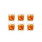 Conjunto de 6 copos de whisky de vidro quadrado 190ML transparente