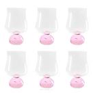 Conjunto De 6 Copos Em Vidro Base Esfera Rosa 440Ml BTC Conjunto De 6 Copos Em Vidro Base Esfera Rosa 440Ml BTC