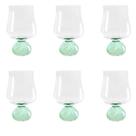 Conjunto De 6 Copos Em Vidro Base Esfera Verde 440Ml BTC Conjunto De 6 Copos Em Vidro Base Esfera Verde 440Ml BTC